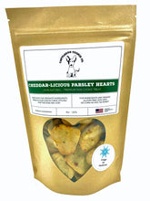 Load image into Gallery viewer, Cheddar-licious Parsley Hearts 8oz. - Cattledog Cookie Co.