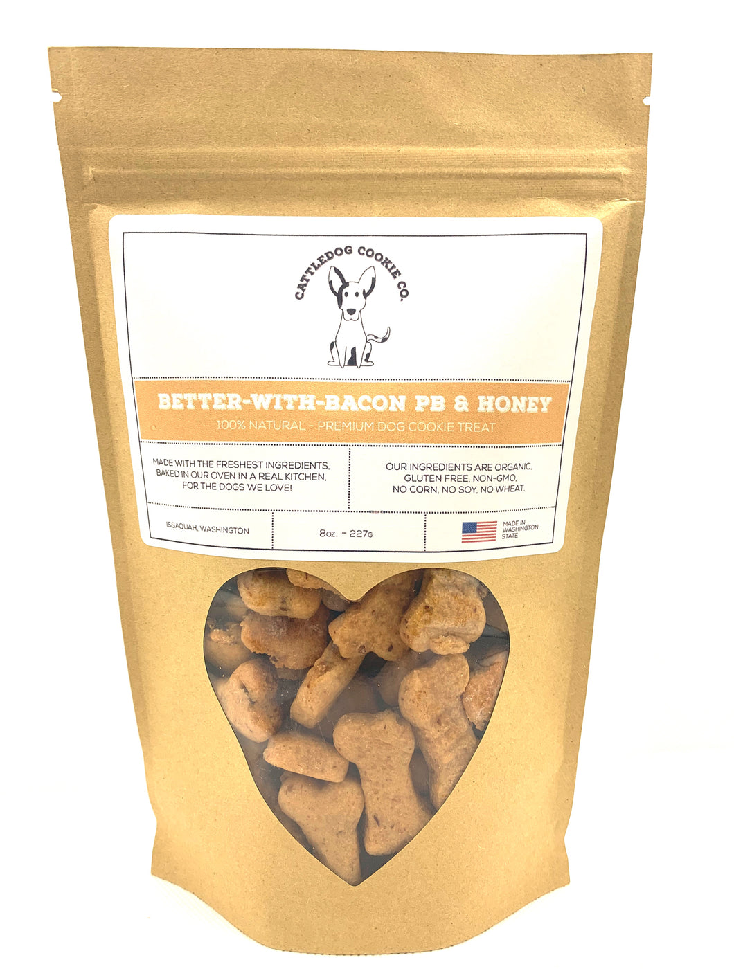Better-with-bacon PB & Honey 8oz. - Cattledog Cookie Co.
